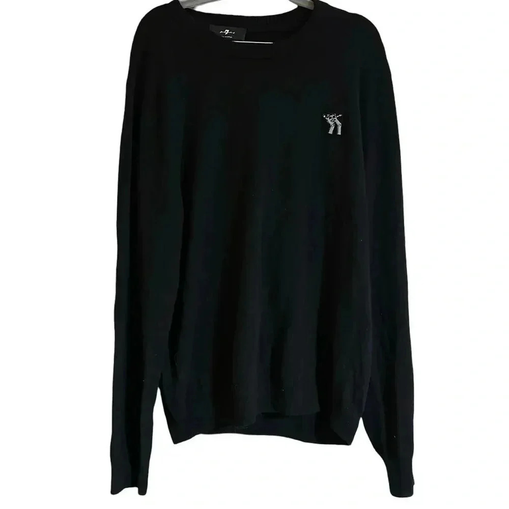 7 for all mankind Cashmere Wool Blend Crew Neck Sweater Size XL